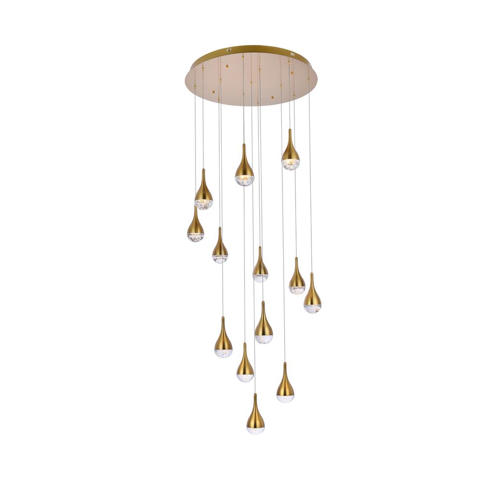 Amherst 30 Inch Led Chandelier In Satin Gold. Picture 1