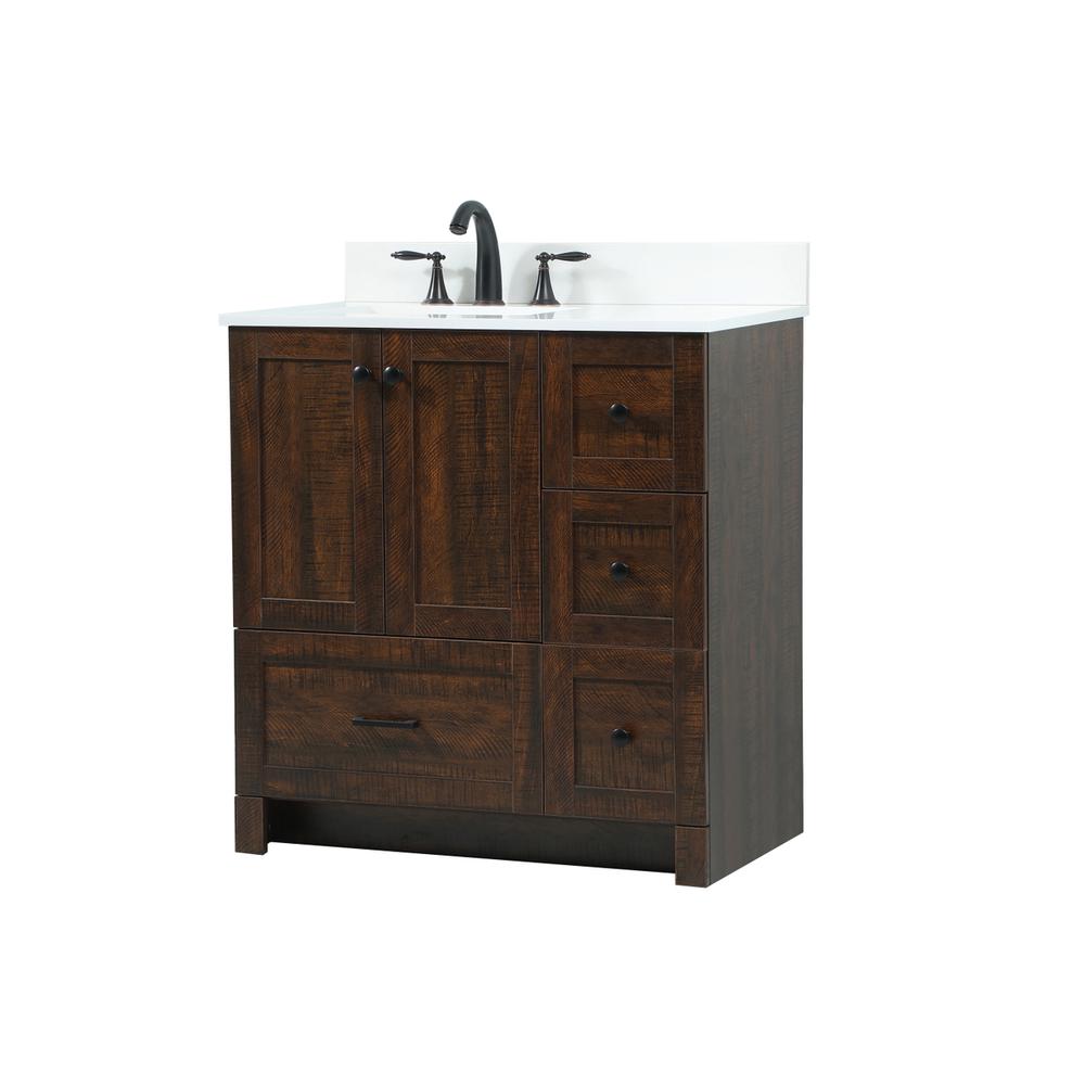 32 Inch Single Bathroom Vanity In Expresso With Backsplash. Picture 7