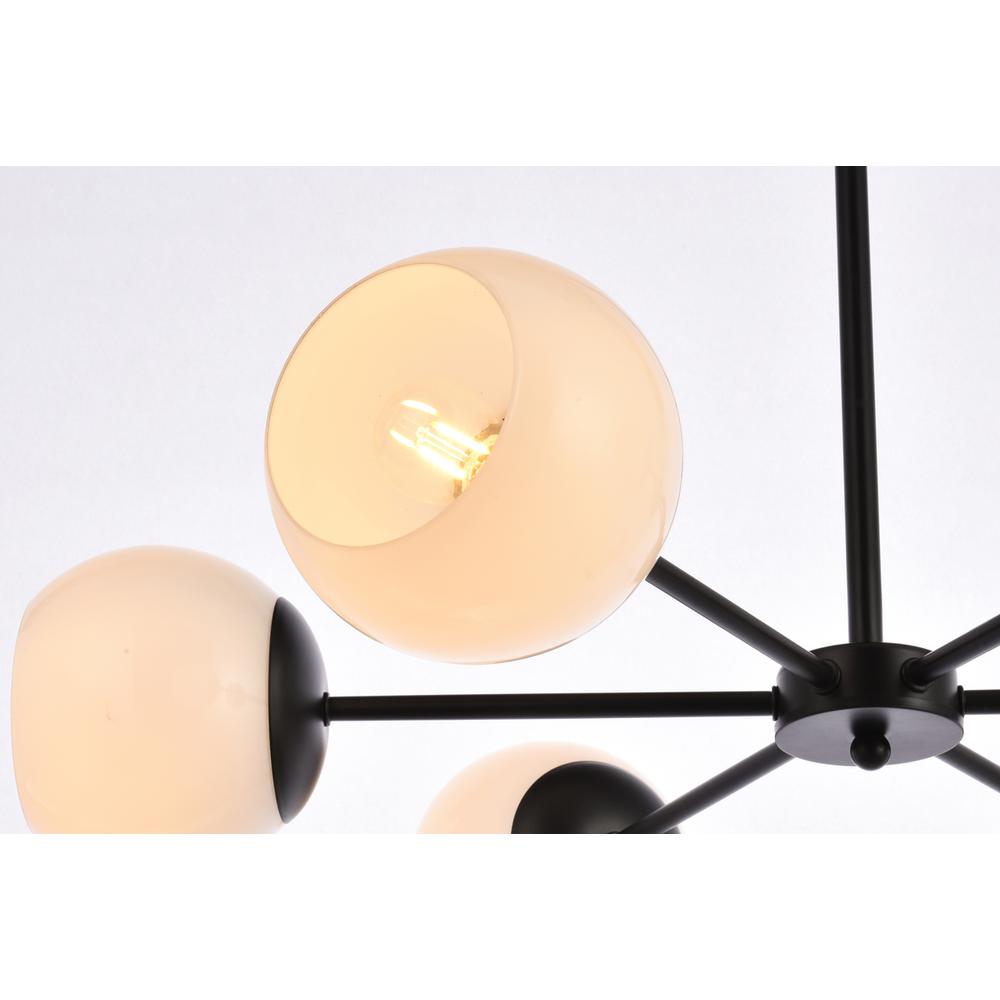 Briggs 30 Inch Pendant In Black With White Shade. Picture 4