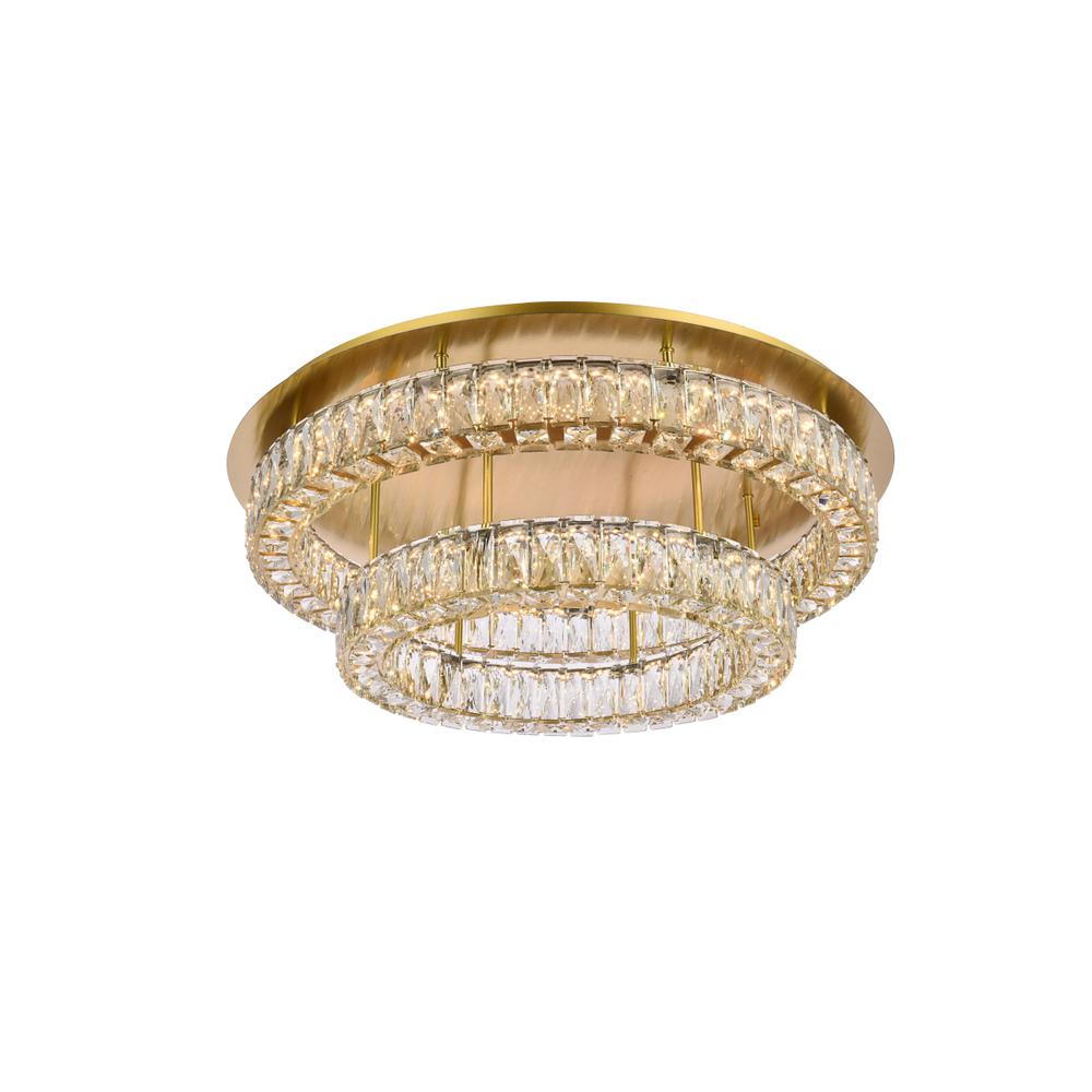 Monroe 30 Inch Led Double Flush Mount In Gold. Picture 2