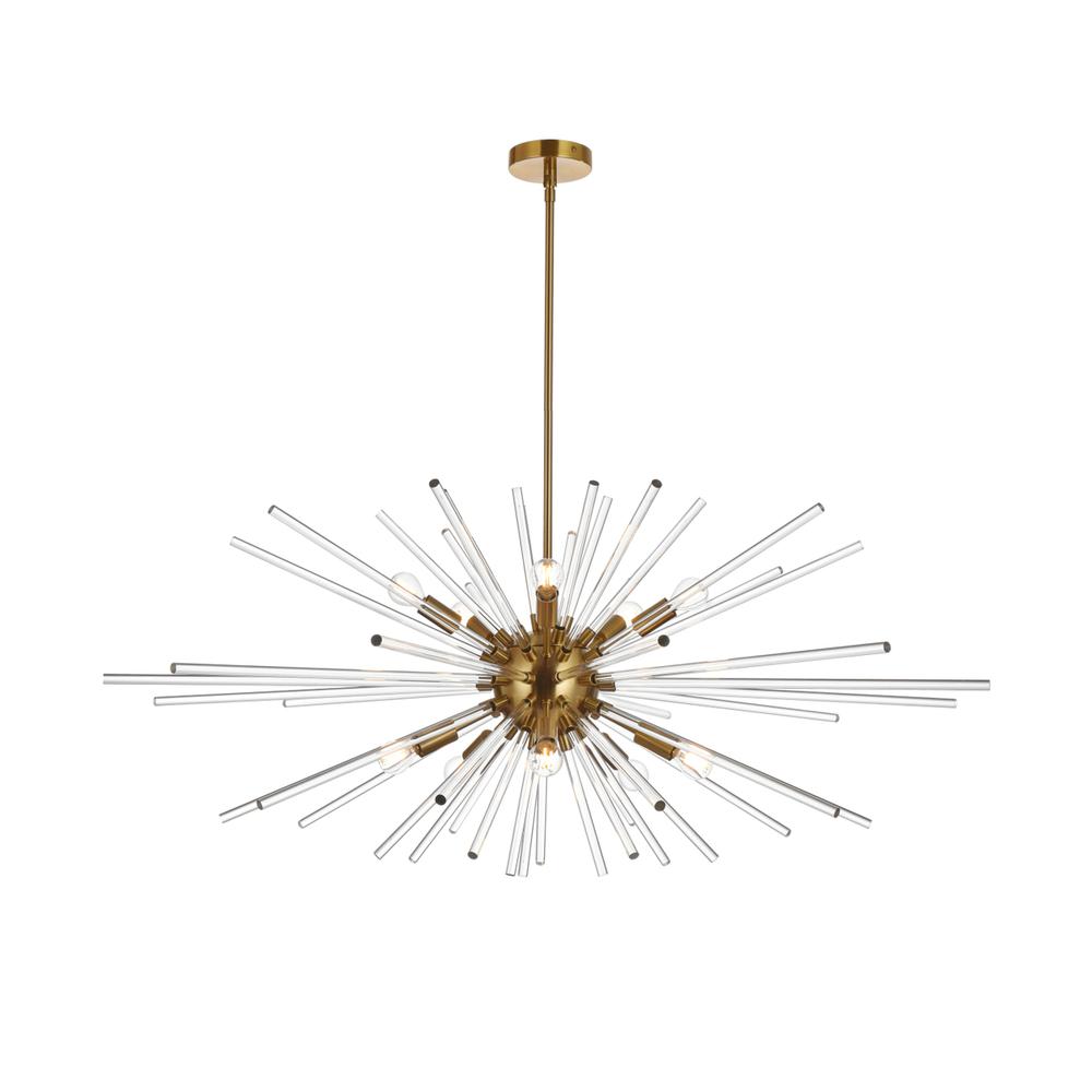 Sienna 46 Inch Crystal Rod Pendant In Gold. Picture 1