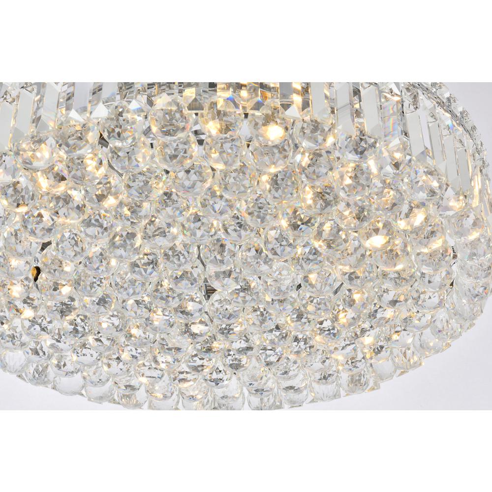 Maxime 9 Light Chrome Flush Mount Clear Royal Cut Crystal. Picture 3