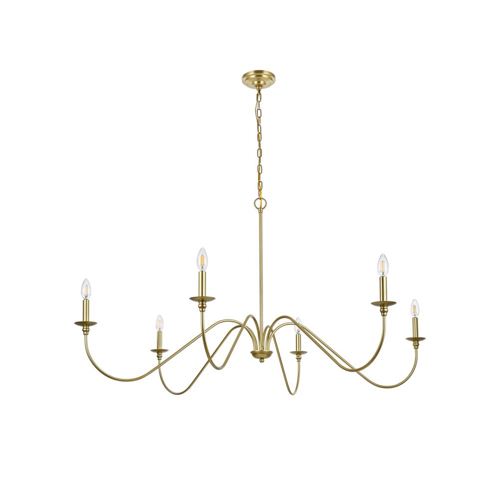 Rohan 54 Inch Chandelier In Brass. Picture 6