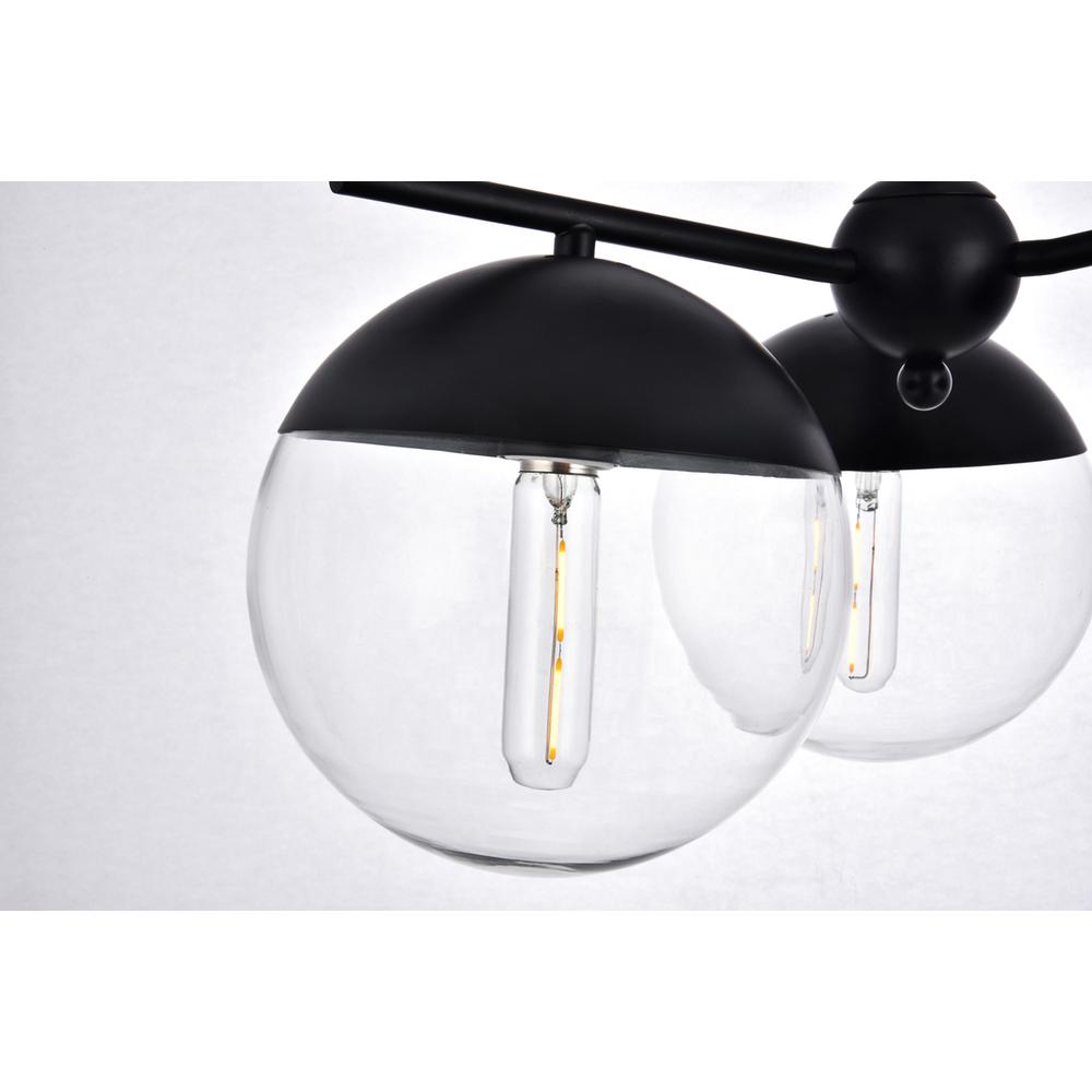 Eclipse 3 Lights Black Pendant With Clear Glass. Picture 3