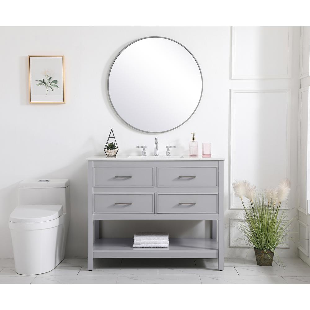 42 Inch Single Bathroom Vanity In Gray. Picture 4