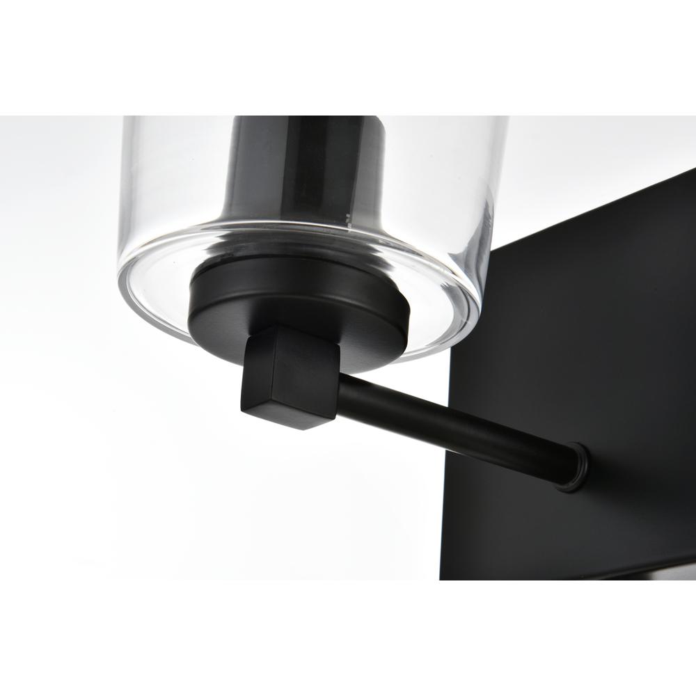 Kacey 1 Light Black And Clear Bath Sconce. Picture 6