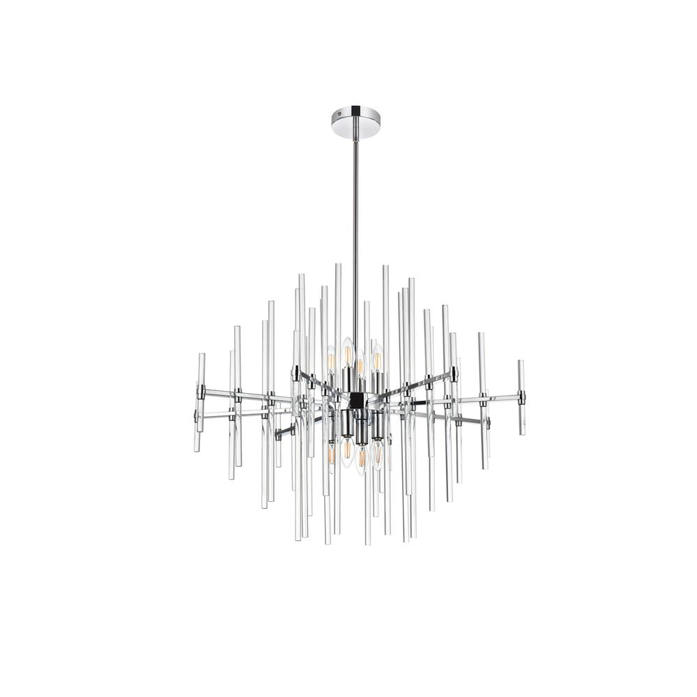 Sienna 31 Inch Crystal Rod Pendant In Chrome. Picture 6
