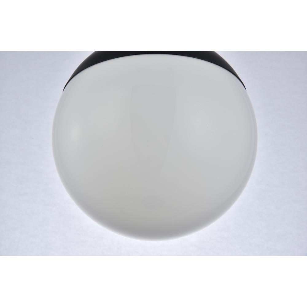 Eclipse 1 Light Black Plug In Pendant With Frosted White Glass. Picture 3