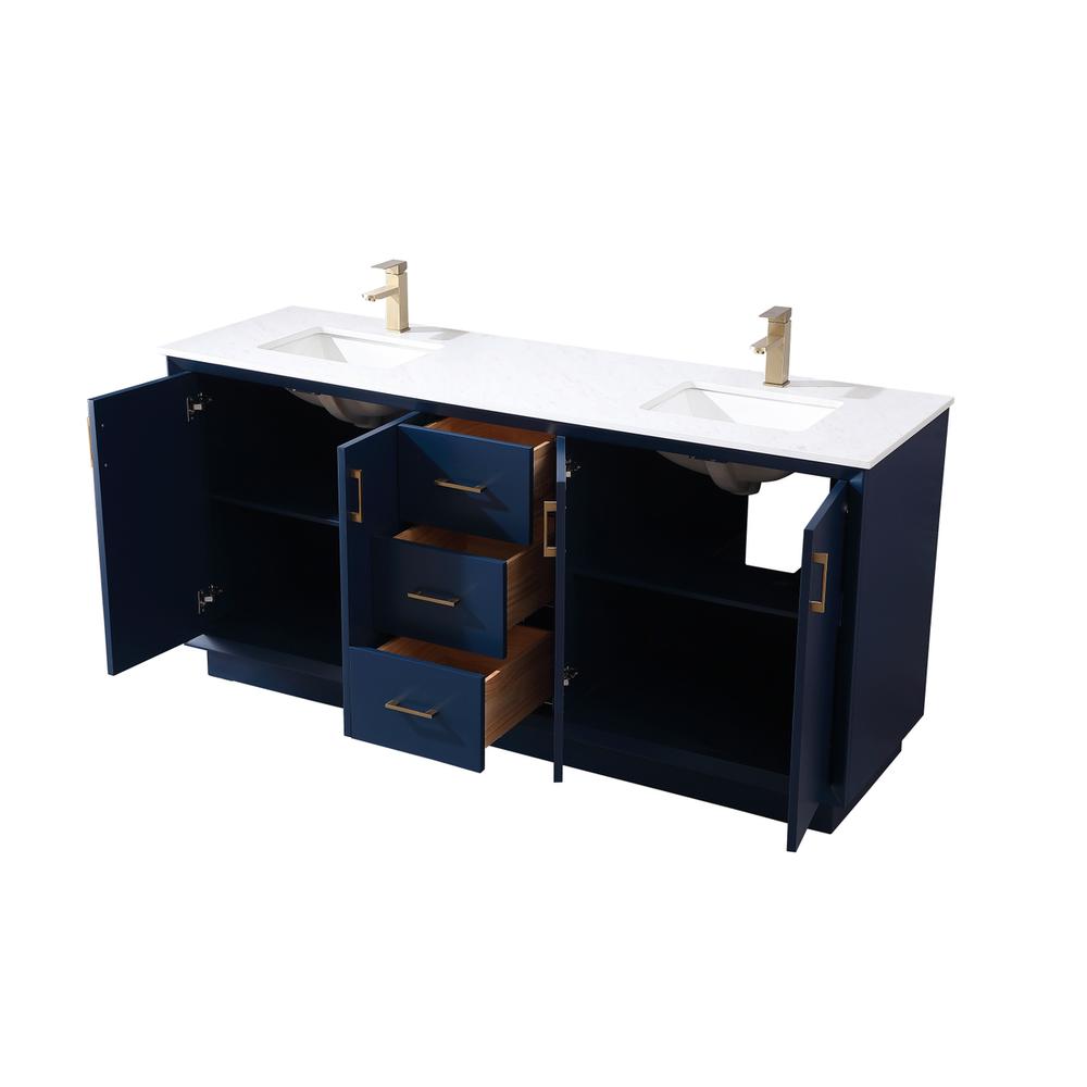 72 Inch Double Bathroom Vanity In Blue. Picture 9