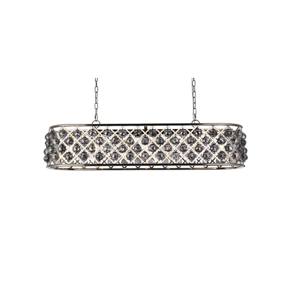 Madison 7 Light Polished Nickel Chandelier Silver Shade (Grey) Royal Cut Crystal. Picture 2