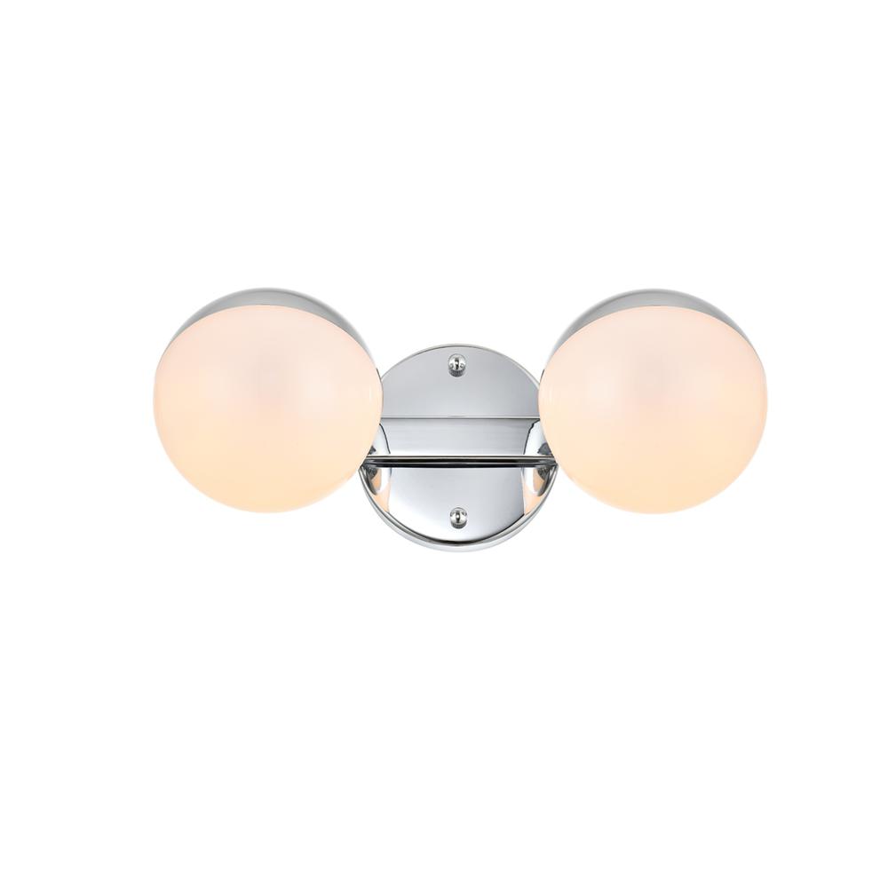 Majesty 2 Light Chrome And Frosted White Bath Sconce. Picture 1