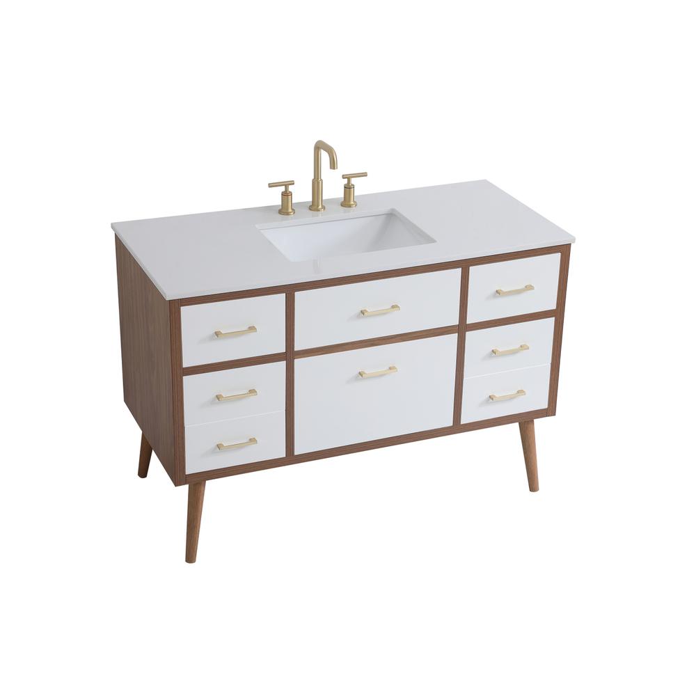48 Inch Bathroom Vanity In White. Picture 8