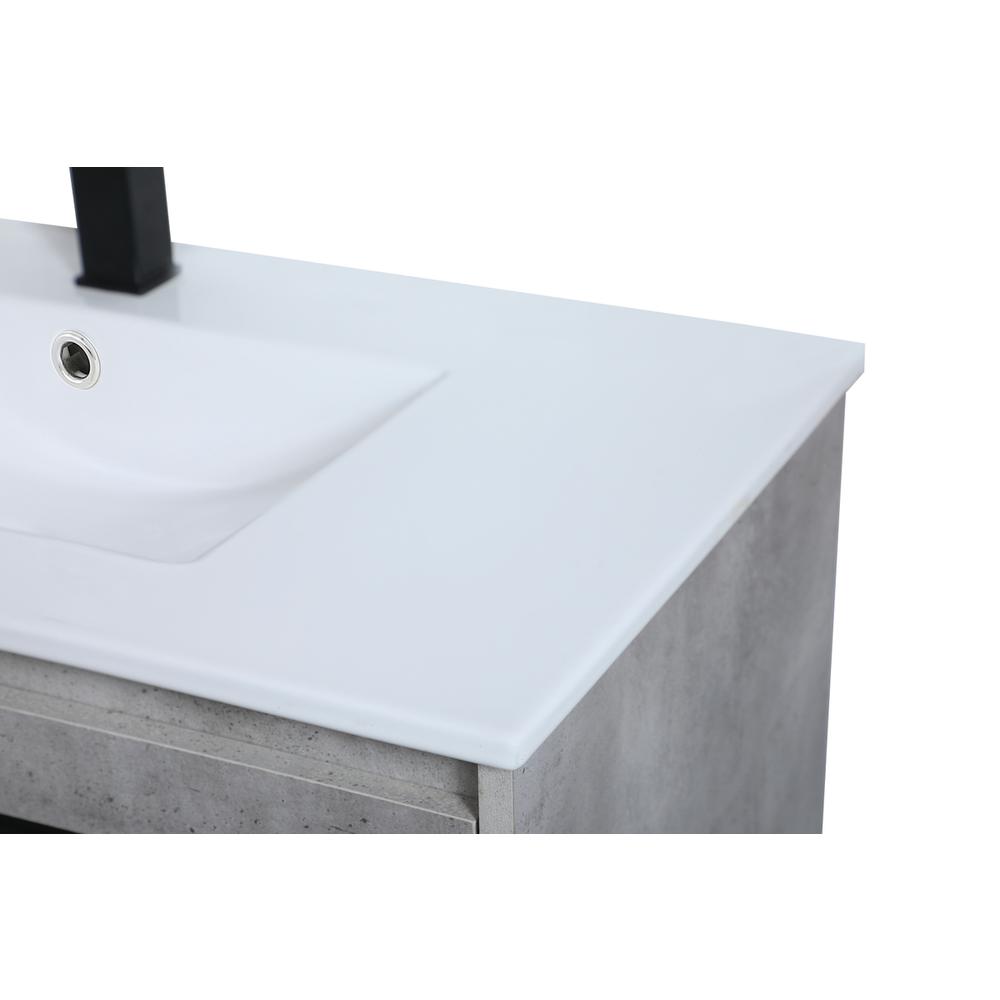 36 Inch  Single Bathroom Vanity In Concrete Grey. Picture 11