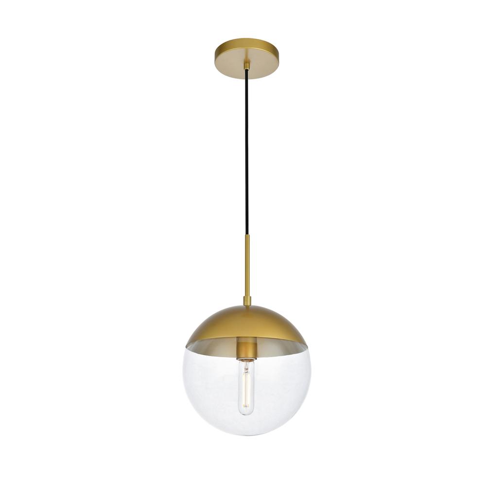 Eclipse 1 Light Brass Pendant With Clear Glass. Picture 2