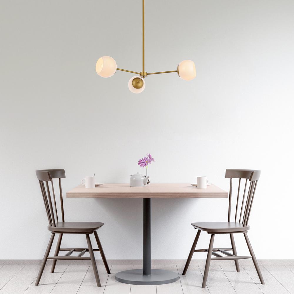 Briggs 32 Inch Pendant In Brass With White Shade. Picture 7