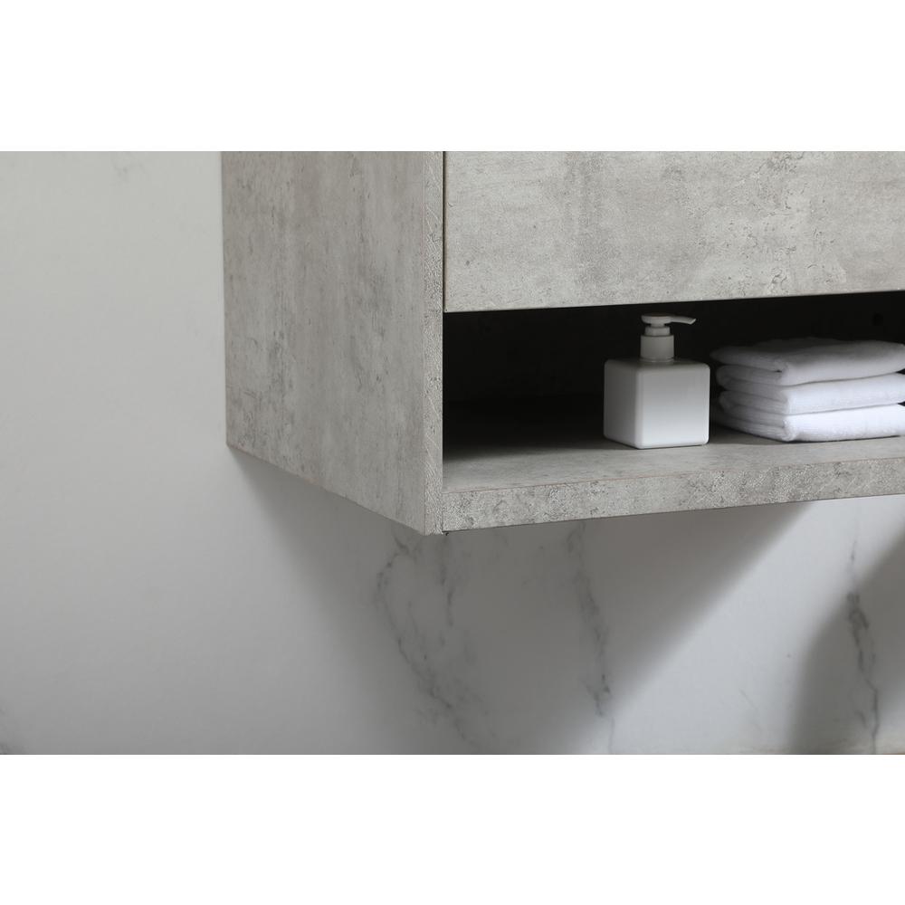 30 Inch Single Bathroom Vanity In Concrete Grey With Backsplash. Picture 6