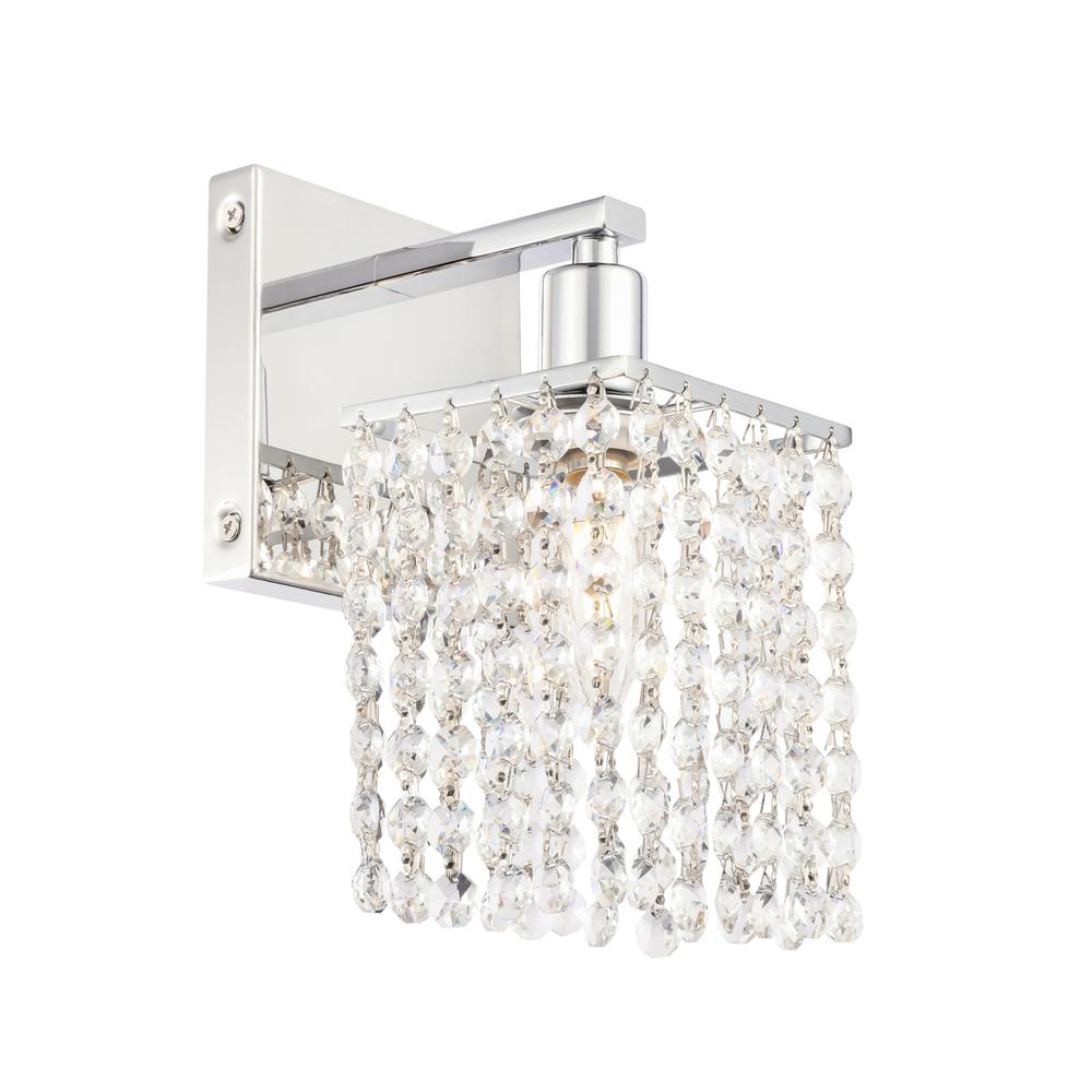 Phineas 1 Light Chrome And Clear Crystals Wall Sconce. Picture 5