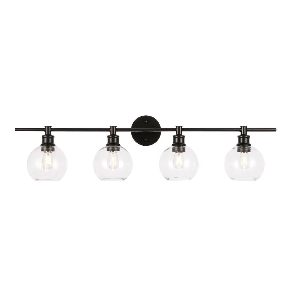 Collier 4 Light Black And Clear Glass Wall Sconce. Picture 9