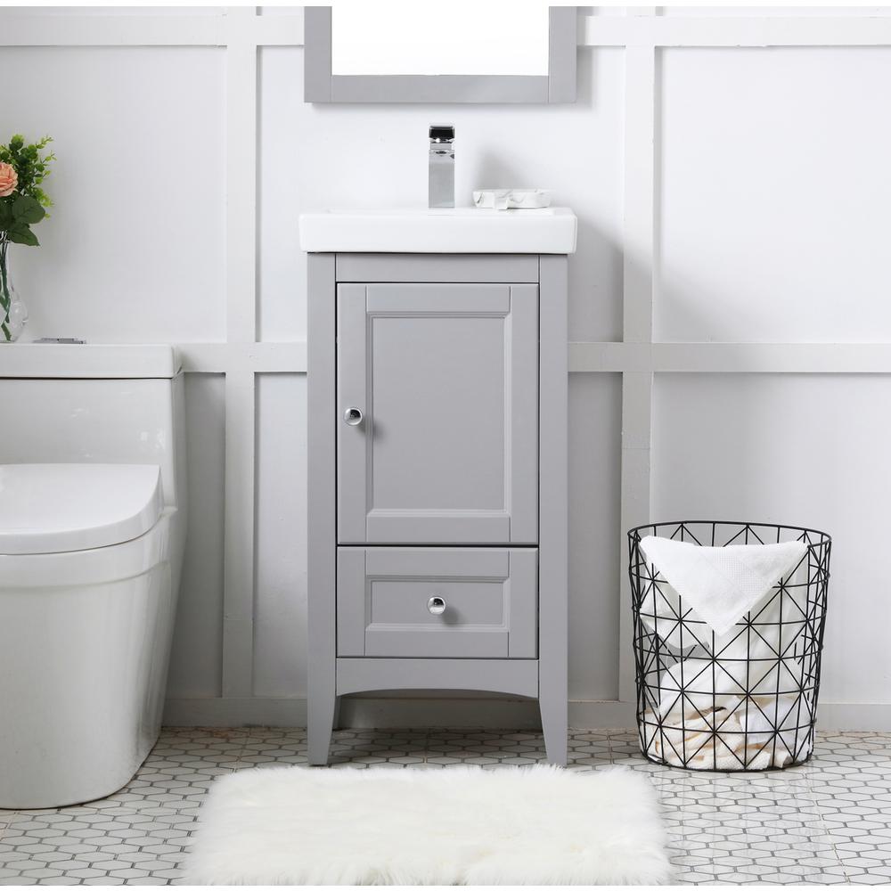 18 In. Single Bathroom Vanity Set In Grey. Picture 14