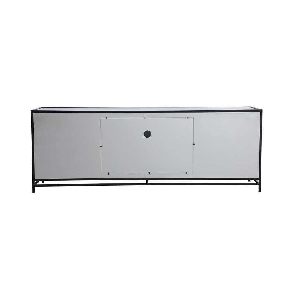 James 72 In. Mirrored Tv Stand With Crystal Fireplace In Black. Picture 12