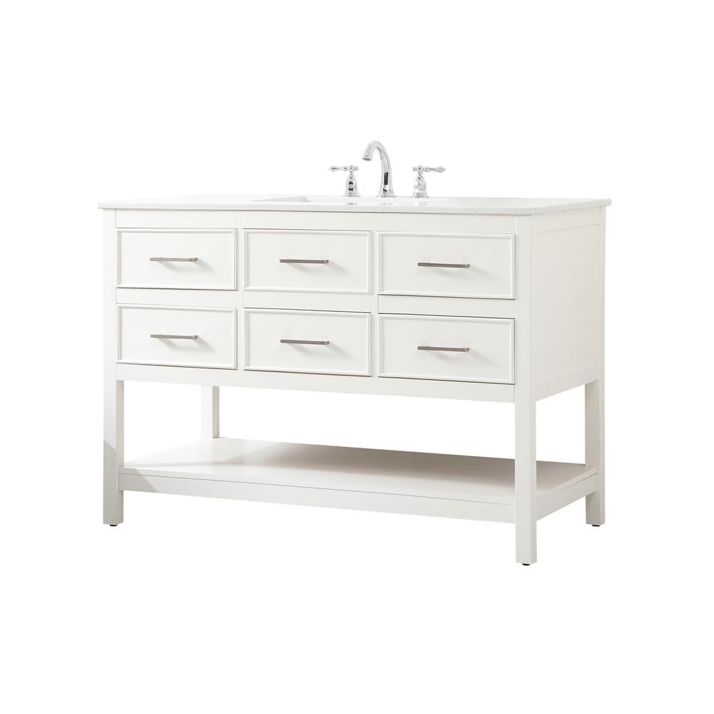 48 Inch Single Bathroom Vanity In White. Picture 7