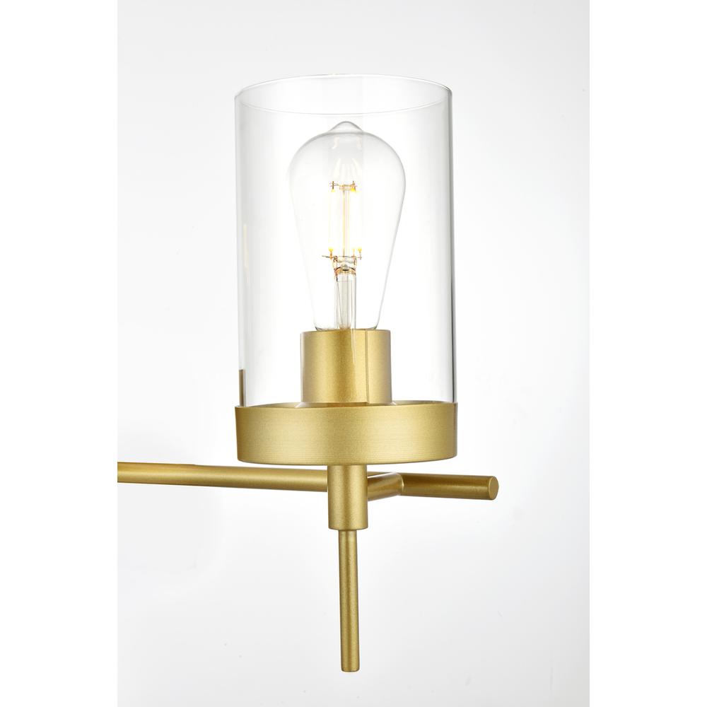Benny 4 Light Brass And Clear Bath Sconce. Picture 5