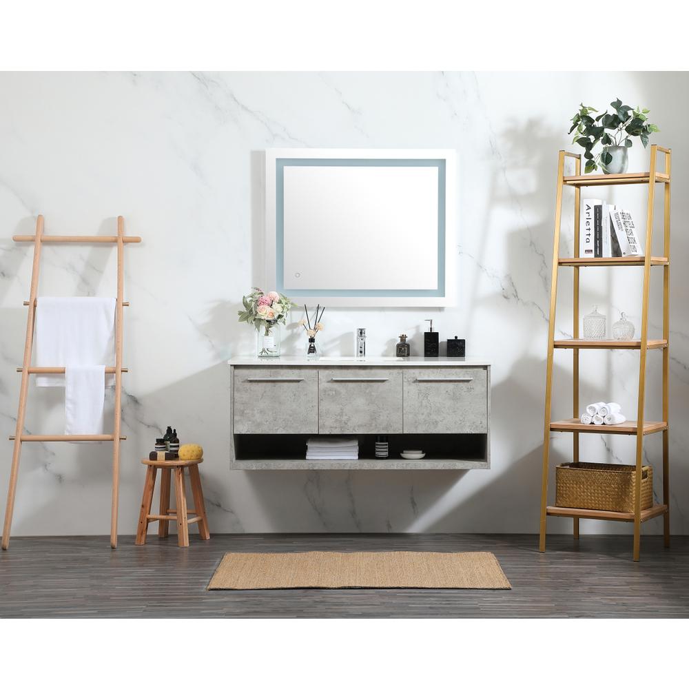 48 Inch Single Bathroom Vanity In Concrete Grey. Picture 4