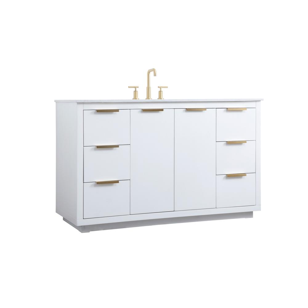 54 Inch Single Bathroom Vanity In White. Picture 7