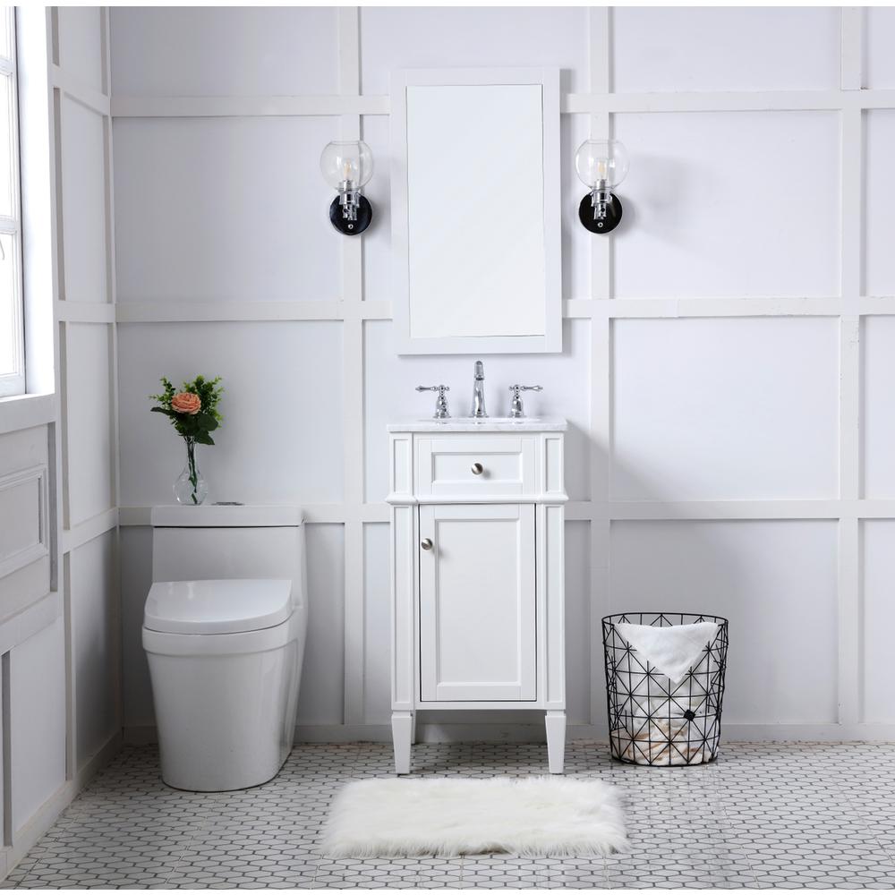 18 In. Single Bathroom Vanity Set In White. Picture 7