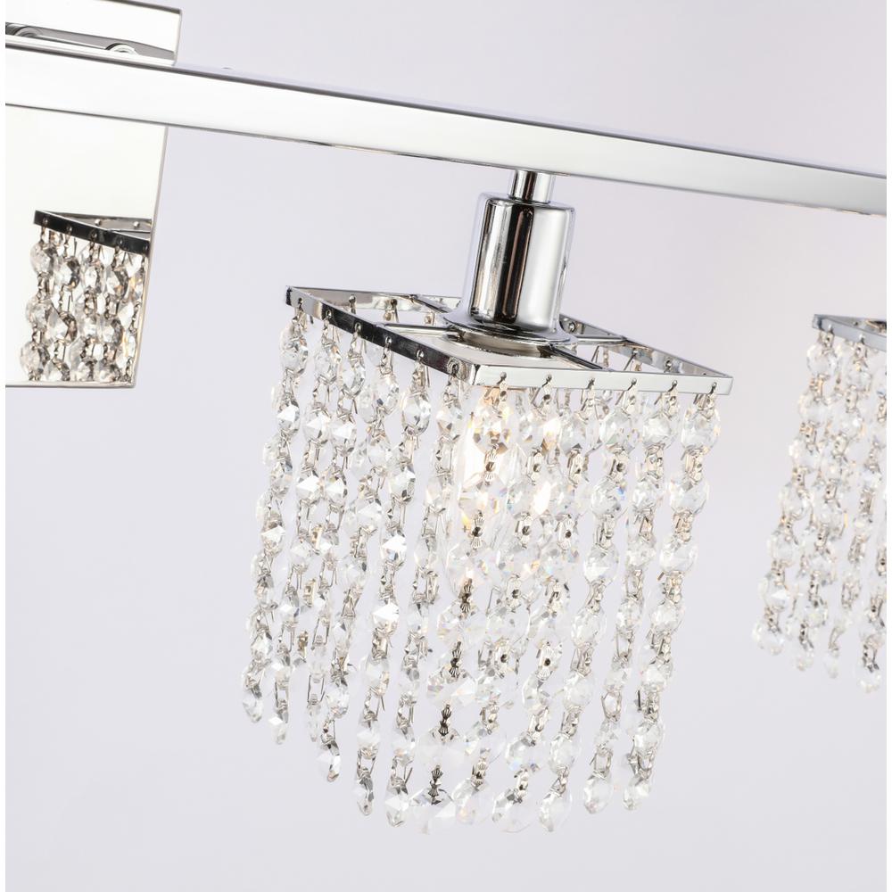 Phineas 4 Light Chrome And Clear Crystals Wall Sconce. Picture 8