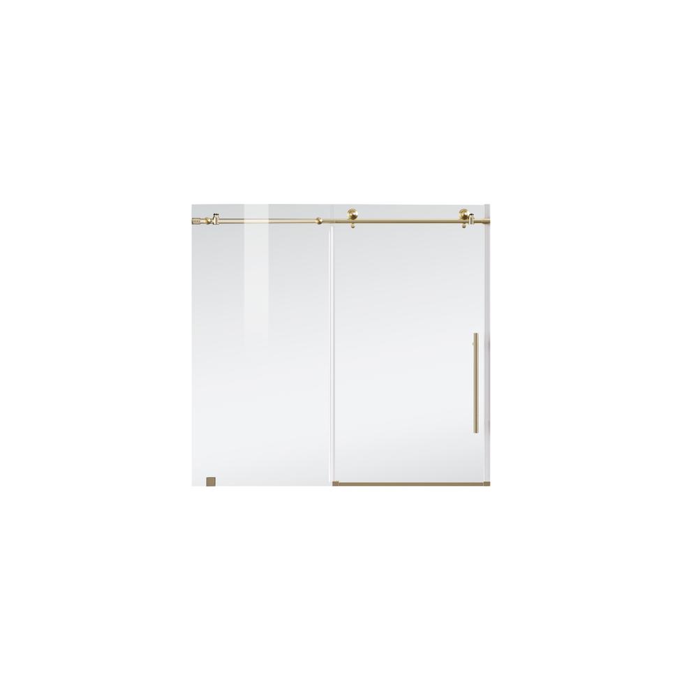 Frameless Tub Door 60 X 60 Brushed Gold. Picture 10