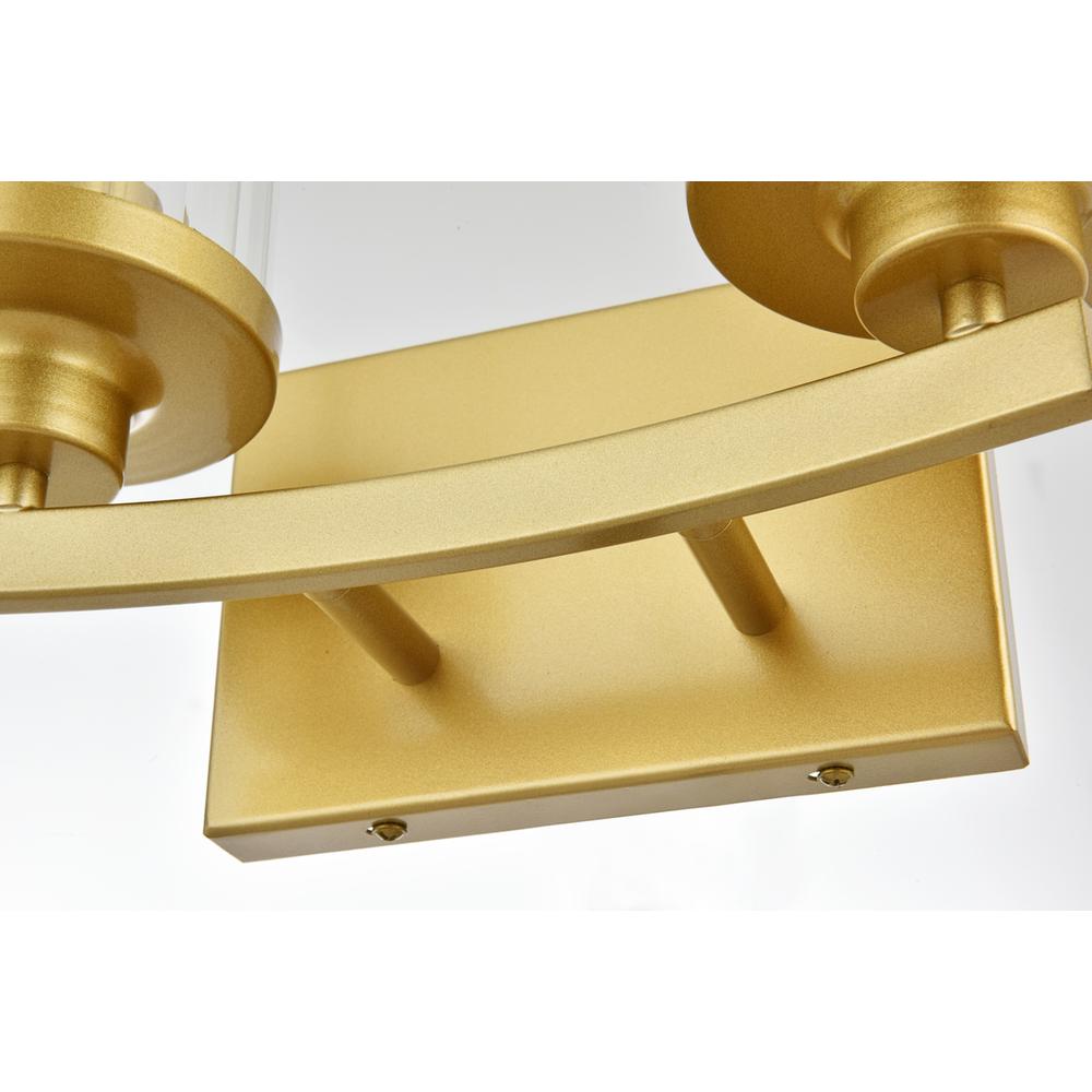 Saanvi 2 Light Brass And Clear Bath Sconce. Picture 5