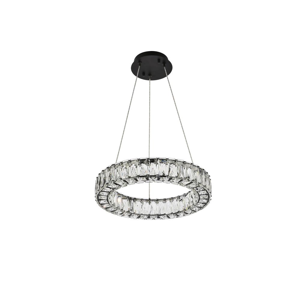 Monroe 17 Inch Led Round Single Pendant In Black. Picture 6