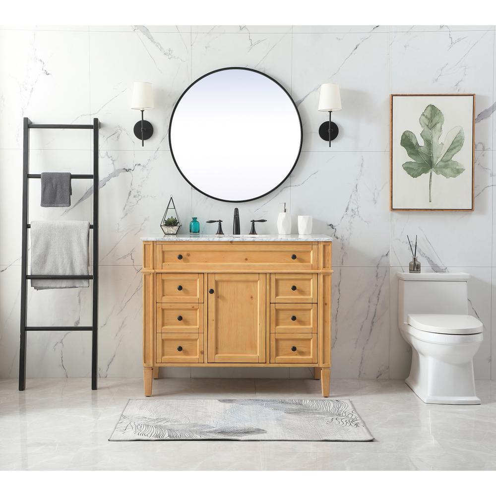 42 Inch Single Bathroom Vanity In Natural Wood. Picture 4