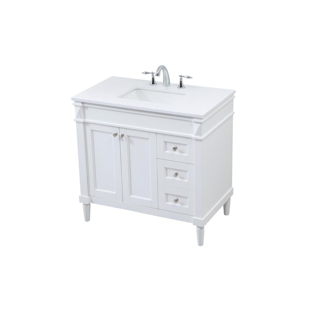 36 Inch Single Bathroom Vanity In White. Picture 8
