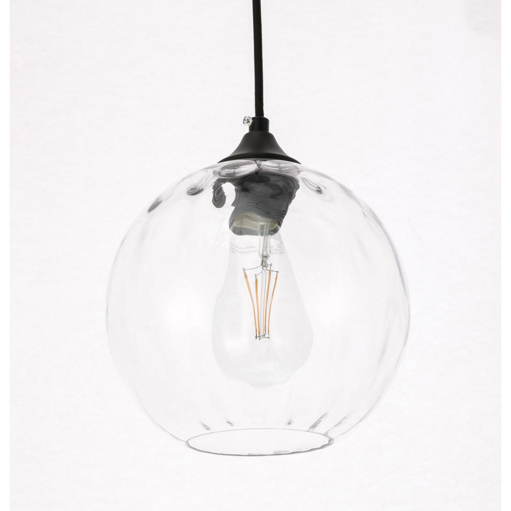 Cashel 1 Light Black And Clear Glass Pendant. Picture 10