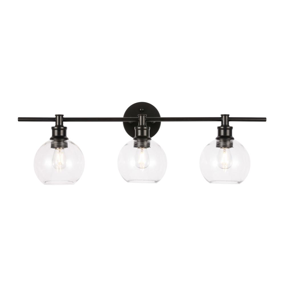 Collier 3 Light Black And Clear Glass Wall Sconce. Picture 9