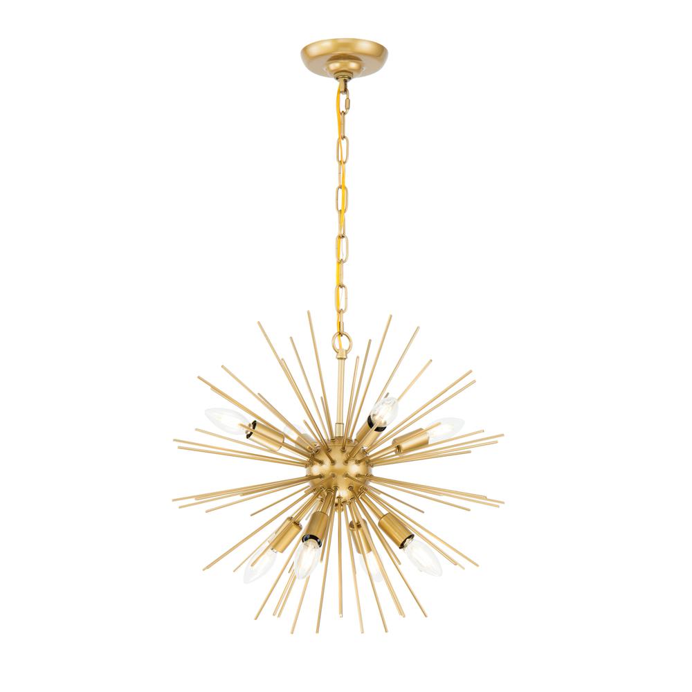 Timber 8 Light Brass Pendant. Picture 5
