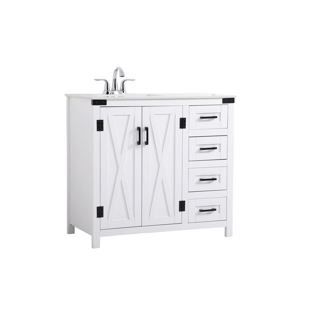 36 Inch Bathroom Vanity In White. Picture 6