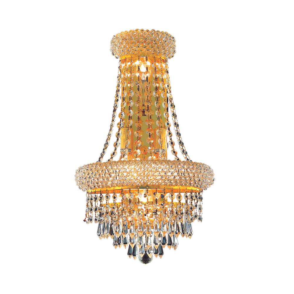 Primo 4 Light Gold Wall Sconce Clear Royal Cut Crystal. Picture 1