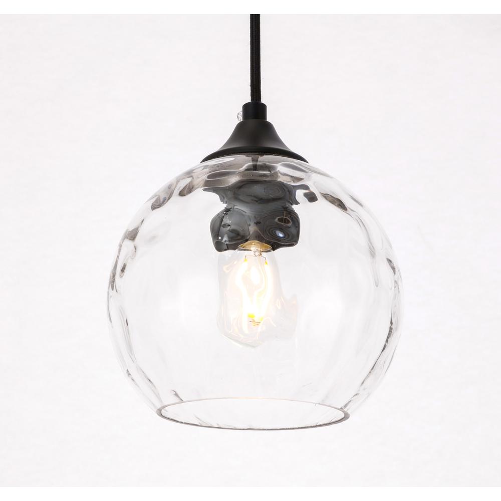 Cashel 1 Light Black And Clear Glass Pendant. Picture 9