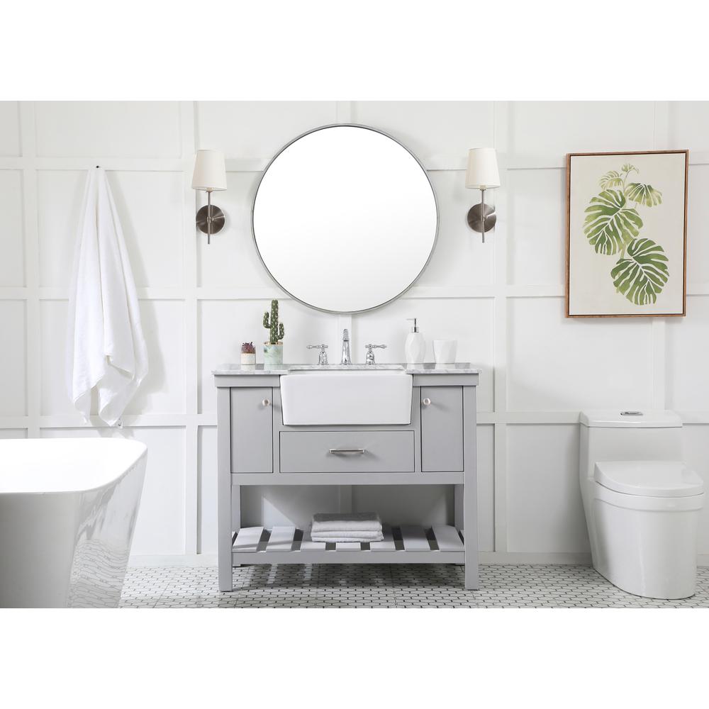 42 Inch Single Bathroom Vanity In Grey. Picture 4