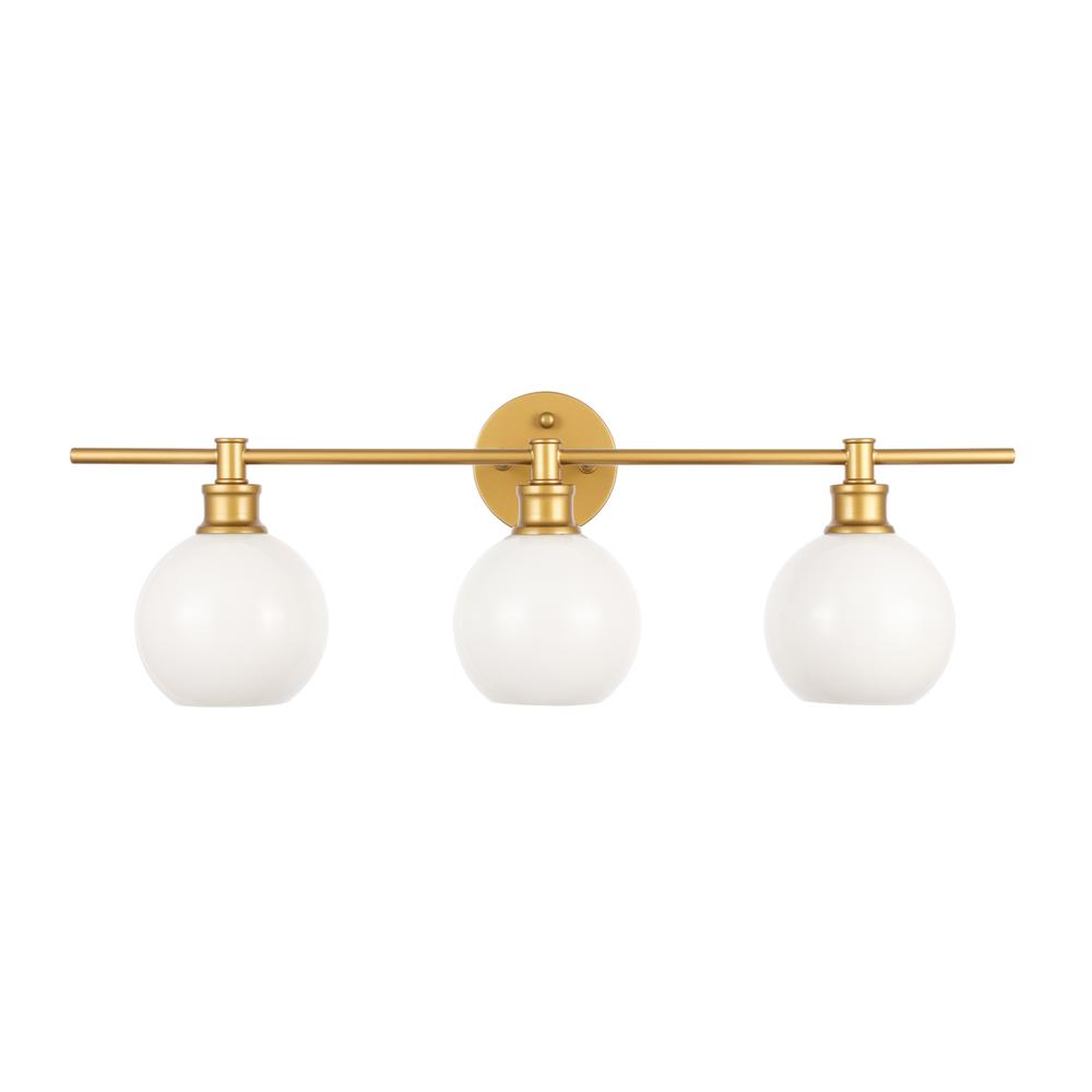 Collier 3 Light Brass And Frosted White Glass Wall Sconce. Picture 10