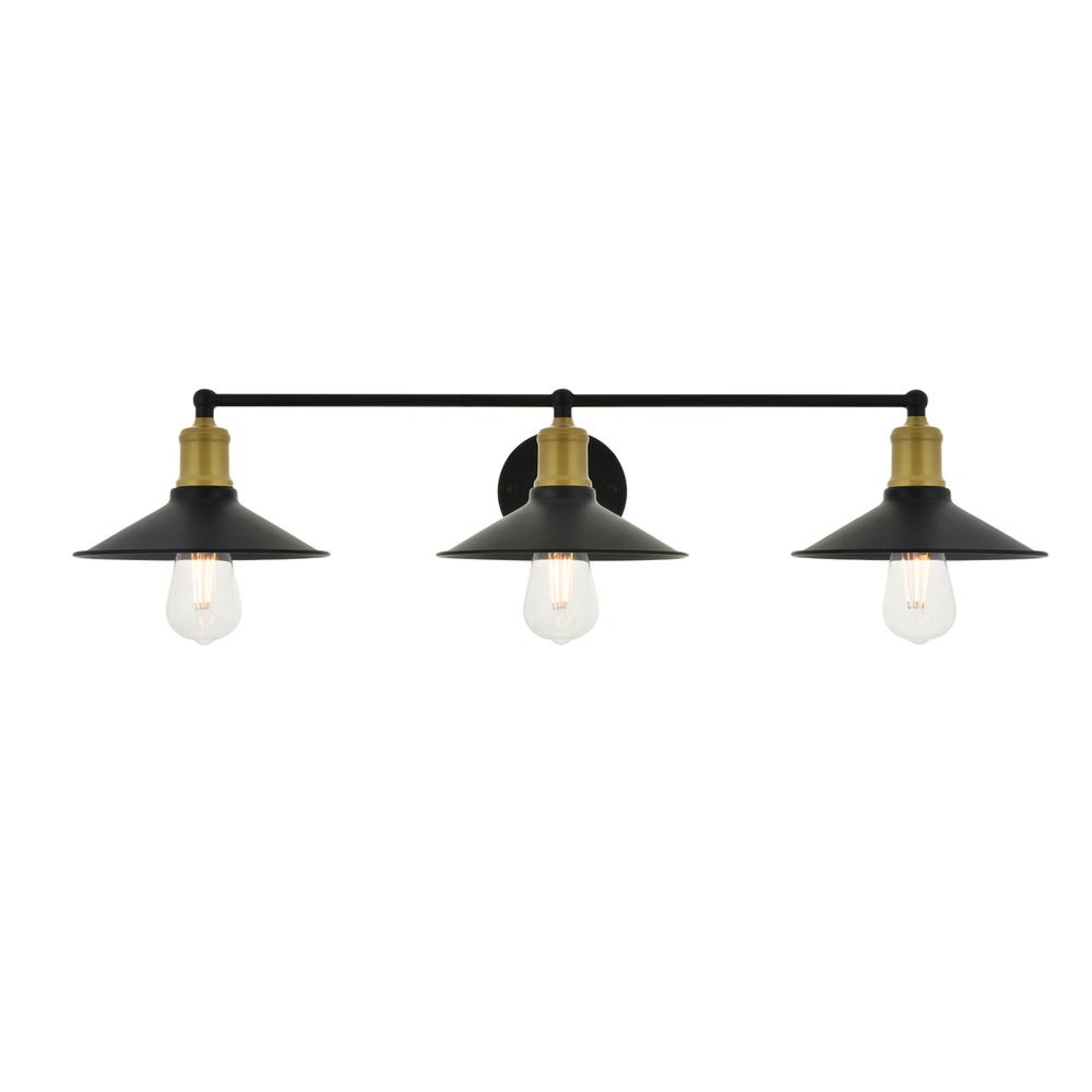 Etude 3 Light Brass And Black Wall Sconce. Picture 1