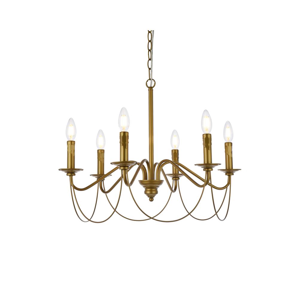 Westley 6 Lights Pendant In Brass. Picture 2