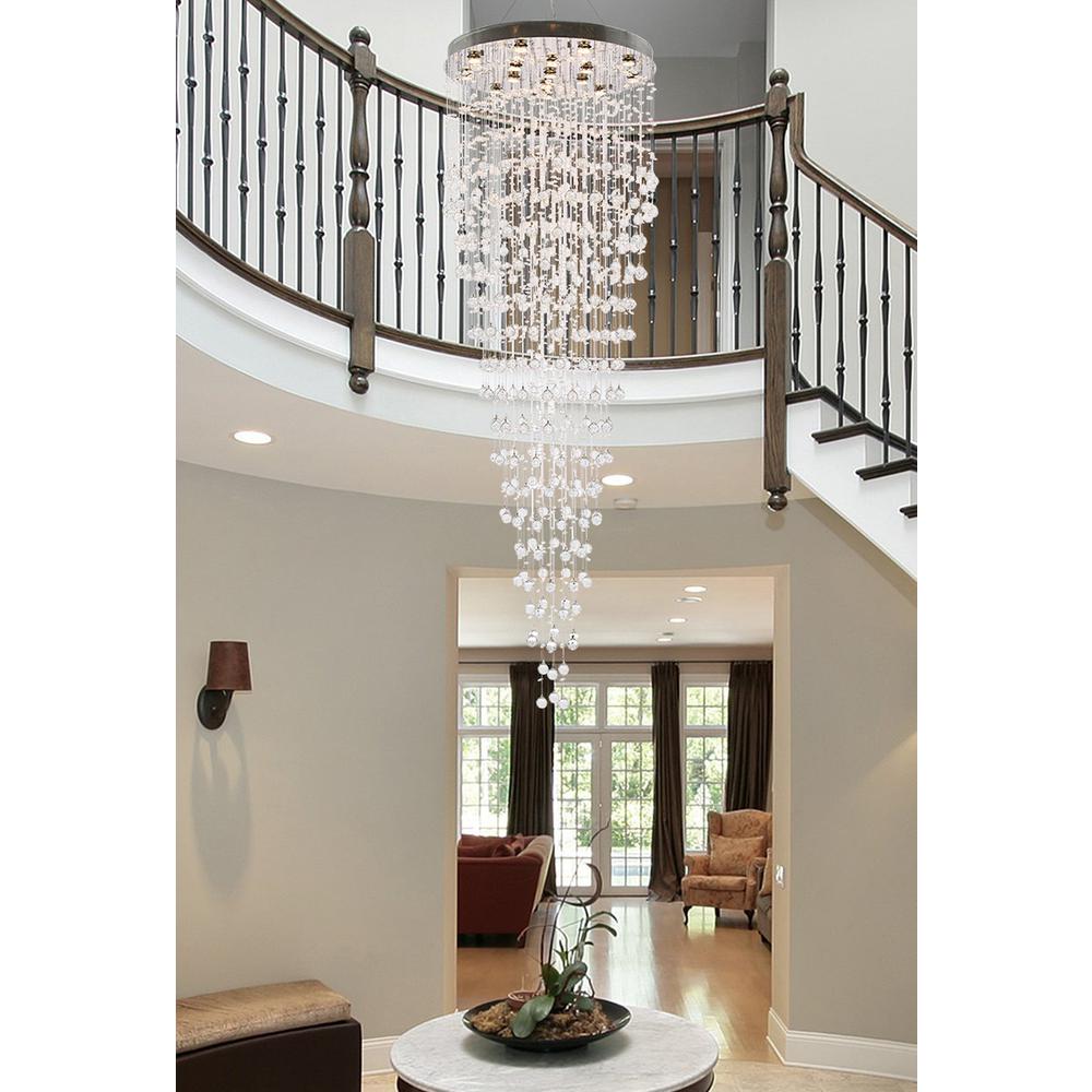 Galaxy 16 Light Chrome Chandelier Clear Royal Cut Crystal. Picture 7