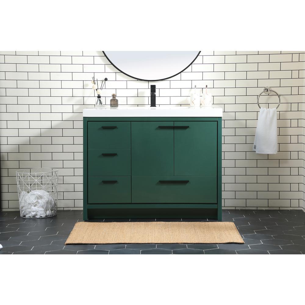 42 Inch Single Bathroom Vanity In Green. Picture 14
