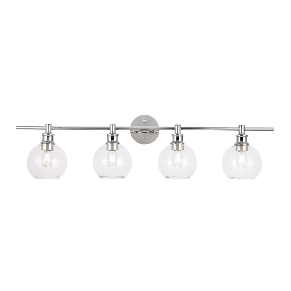 Collier 4 Light Chrome And Clear Glass Wall Sconce. Picture 9