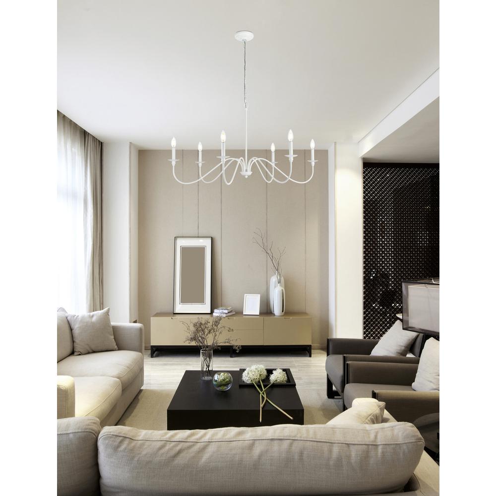 Rohan 42 Inch Chandelier In White. Picture 8