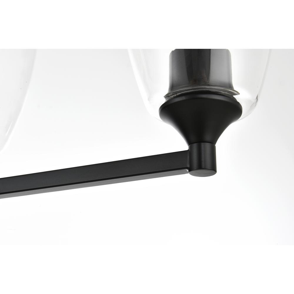 Gianni 4 Light Black And Clear Bath Sconce. Picture 6